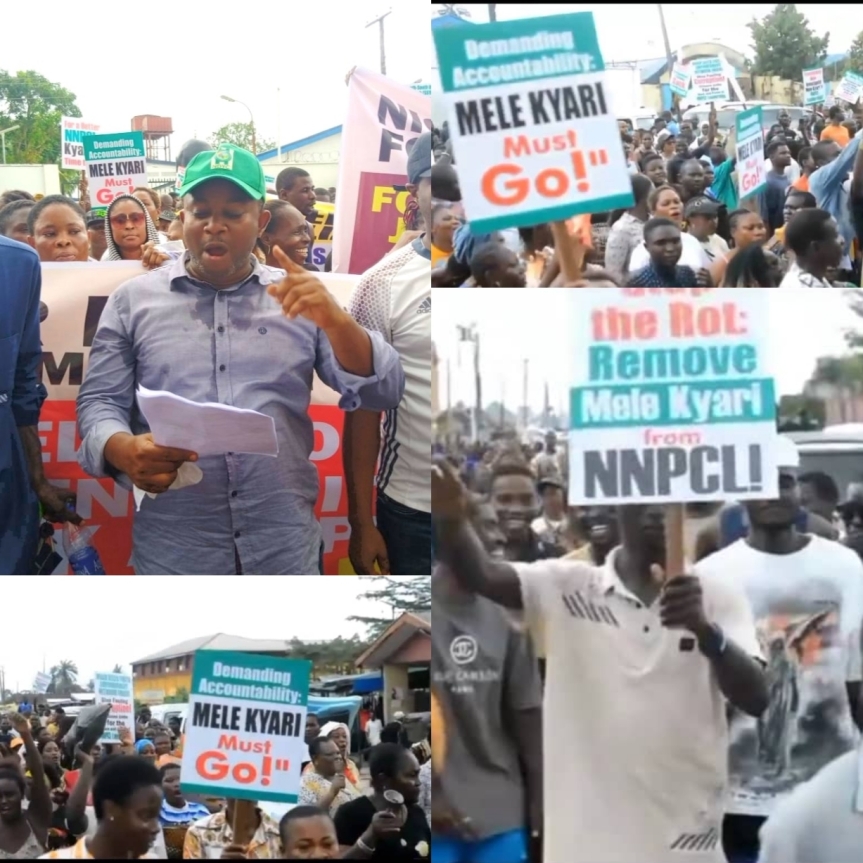 Massive Mele Kyari Must Go Protest Rocks Warri As Niger Deltans Want Tinubu To Sack, Probe NNPCL’s GCEO